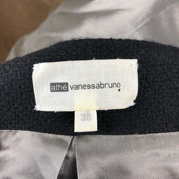 VANESSA BRUNO Athe Black Wool Midi Dress Size 38 Classic Shift US 4/6 - Picture 7 of 8